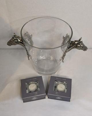 Vagabond House Horse Head Ice Bucket and Oleg Cassini Tea Lights