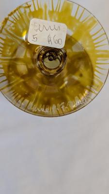 Marie-Pascale Foucault Phipps Glassware with Etched Amber Vase