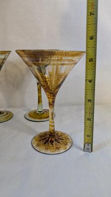 Marie-Pascale Foucault Phipps Glassware with Etched Amber Vase