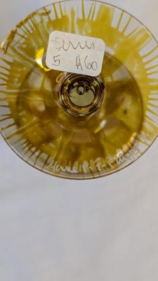 Marie-Pascale Foucault Phipps Glassware with Etched Amber Vase