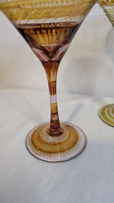 Marie-Pascale Foucault Phipps Glassware with Etched Amber Vase