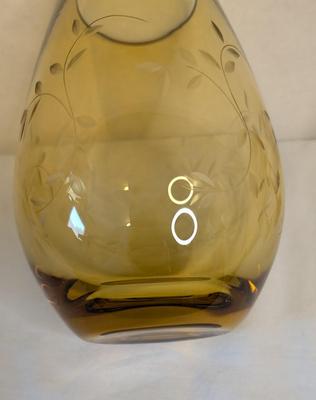 Marie-Pascale Foucault Phipps Glassware with Etched Amber Vase