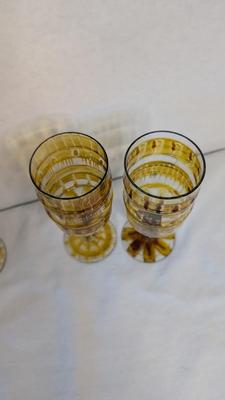 Marie-Pascale Foucault Phipps Glassware with Etched Amber Vase