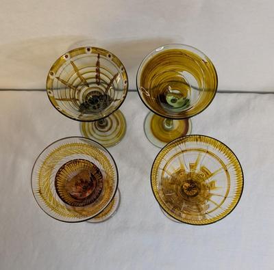 Marie-Pascale Foucault Phipps Glassware with Etched Amber Vase