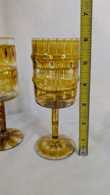 Marie-Pascale Foucault Phipps Glassware with Etched Amber Vase