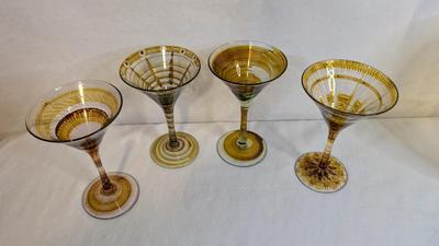 Marie-Pascale Foucault Phipps Glassware with Etched Amber Vase