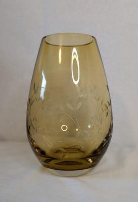 Marie-Pascale Foucault Phipps Glassware with Etched Amber Vase