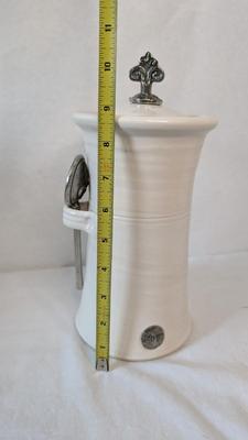 Green Leona Lavorato A Mano Canisters w/ Extra Storage