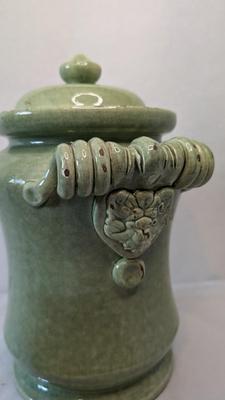 Green Leona Lavorato A Mano Canisters w/ Extra Storage