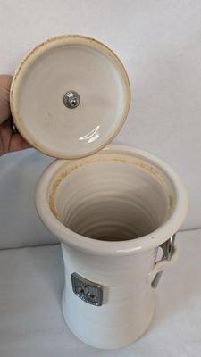 Green Leona Lavorato A Mano Canisters w/ Extra Storage