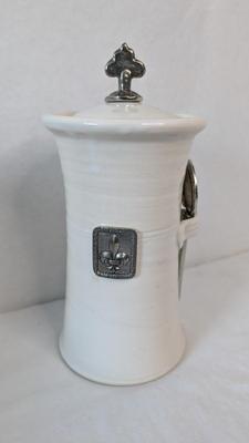Green Leona Lavorato A Mano Canisters w/ Extra Storage