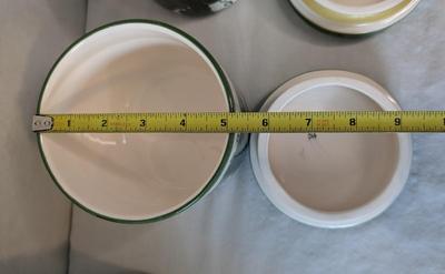 Green Leona Lavorato A Mano Canisters w/ Extra Storage