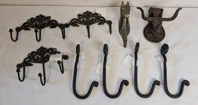 Decorative Hooks and Longhorn Door Knocker