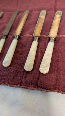 Pearl Handle Utensils and Silverware Sleeves