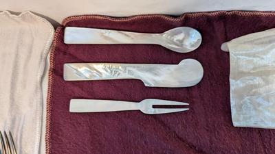 Pearl Handle Utensils and Silverware Sleeves