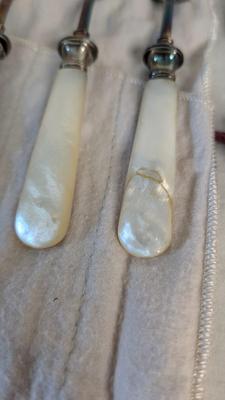 Pearl Handle Utensils and Silverware Sleeves
