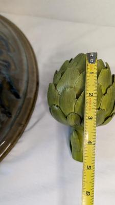 Oversized Santa Fe Pottery Bowl w/ Faux Artichokes