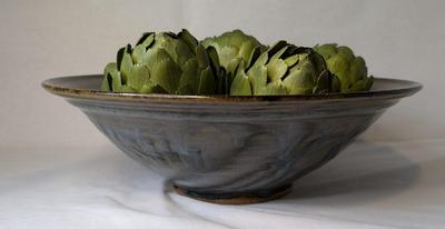 Oversized Santa Fe Pottery Bowl w/ Faux Artichokes