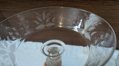 Duncan and Miller 3 Face Compote Dish and Verlys Vase
