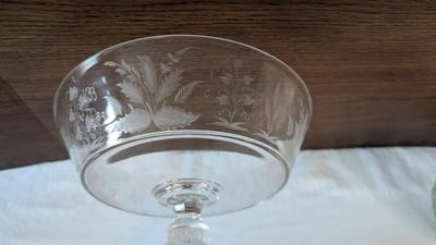 Duncan and Miller 3 Face Compote Dish and Verlys Vase