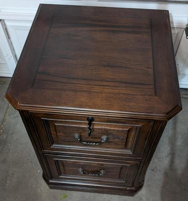 Locking Whalen Wood Filing Cabinet