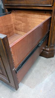Locking Whalen Wood Filing Cabinet