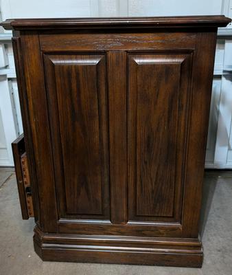Locking Whalen Wood Filing Cabinet