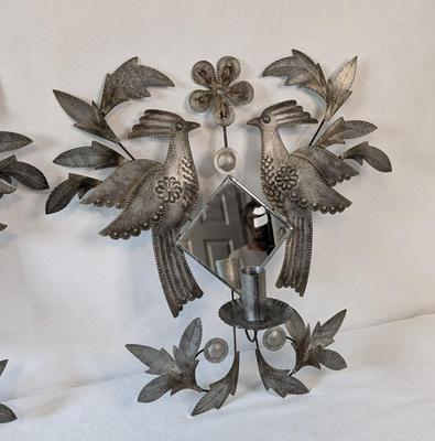 Ford Ruthling Style Birds Of Paradise Tin Sconces