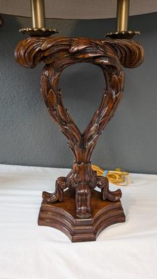 Theodore Alexander Carved Wood Lamps