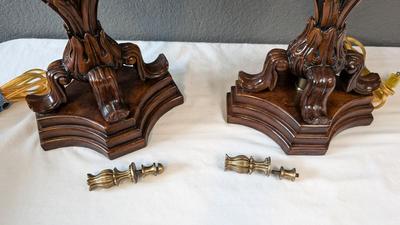 Theodore Alexander Carved Wood Lamps