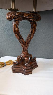 Theodore Alexander Carved Wood Lamps