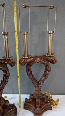 Theodore Alexander Carved Wood Lamps