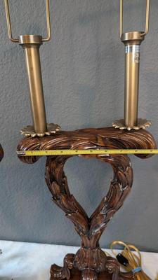 Theodore Alexander Carved Wood Lamps