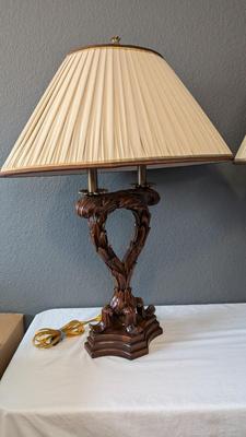 Theodore Alexander Carved Wood Lamps