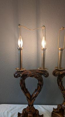 Theodore Alexander Carved Wood Lamps