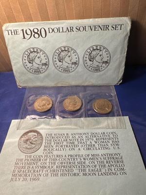 1980 DOLLAR SOUVENIR SET SUSAN B ANTHONY