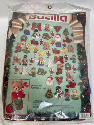 vintage BUCILLA 50 pc Christmas Ornament Cross-stitch projects.