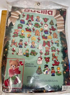 vintage BUCILLA 50 pc Christmas Ornament Cross-stitch projects.