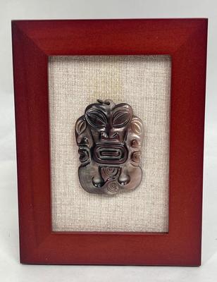 Tiki God Pendant Mounted and Framed