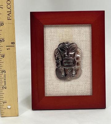 Tiki God Pendant Mounted and Framed