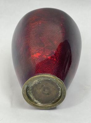 GINBARI Pigeon Blood Red Enamel Cloisonne Vase Antique Asian Meiji Period Japanese Urn Gilt