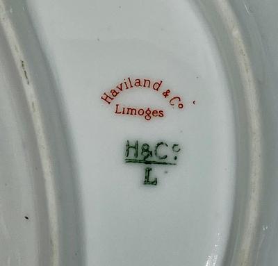 Haviland & Co. Limoges Bone Dishes Set of 4 White w Blue Flowers