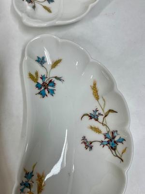 Haviland & Co. Limoges Bone Dishes Set of 4 White w Blue Flowers