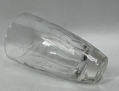 9" Vase Clear Crystal w/ etched flower