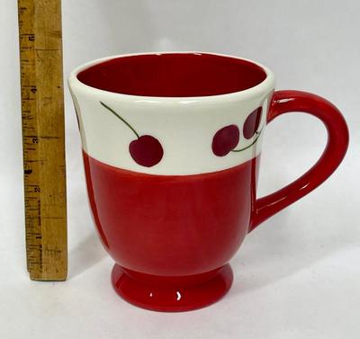 Terramoto Ceramic Red & White Cherry Coffee Cup Mug