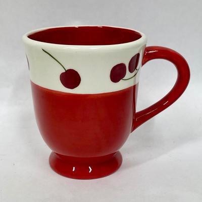 Terramoto Ceramic Red & White Cherry Coffee Cup Mug