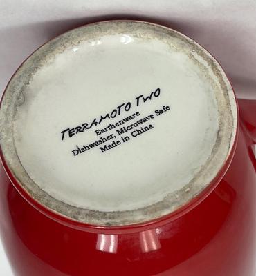 Terramoto Ceramic Red & White Cherry Coffee Cup Mug