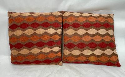 2 Throw Pillows, Fall Colors, 16" square
