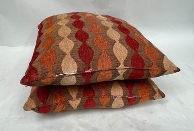 2 Throw Pillows, Fall Colors, 16" square