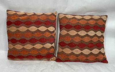 2 Throw Pillows, Fall Colors, 16" square